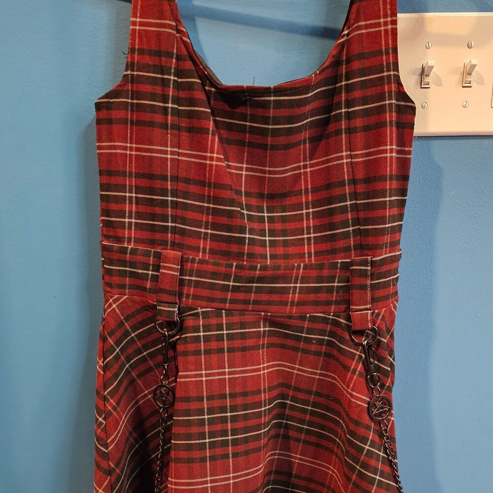 Killstar plaid dress with chains